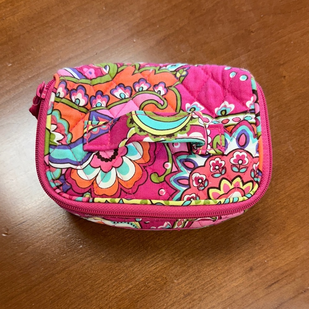 Vera Bradley Pink Swirls Jewelry Case, Gently Used